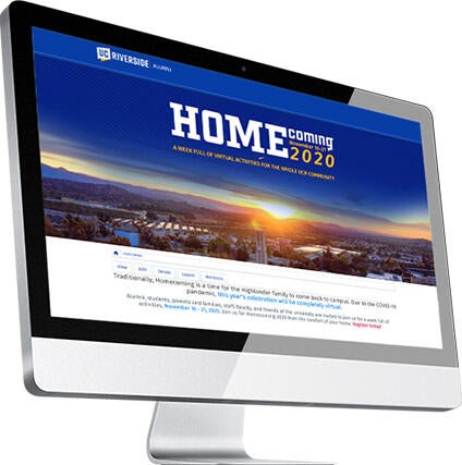 Desktop Computer with Homecoming website