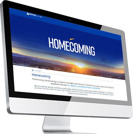 Desktop Computer with Homecoming website