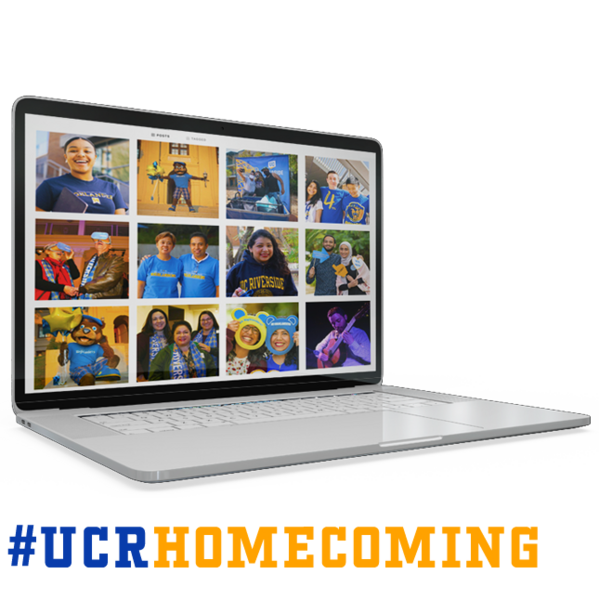 Laptop with Social Media Images #ucrhomecoming