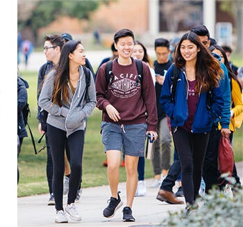 Students walking around UCR's Campus